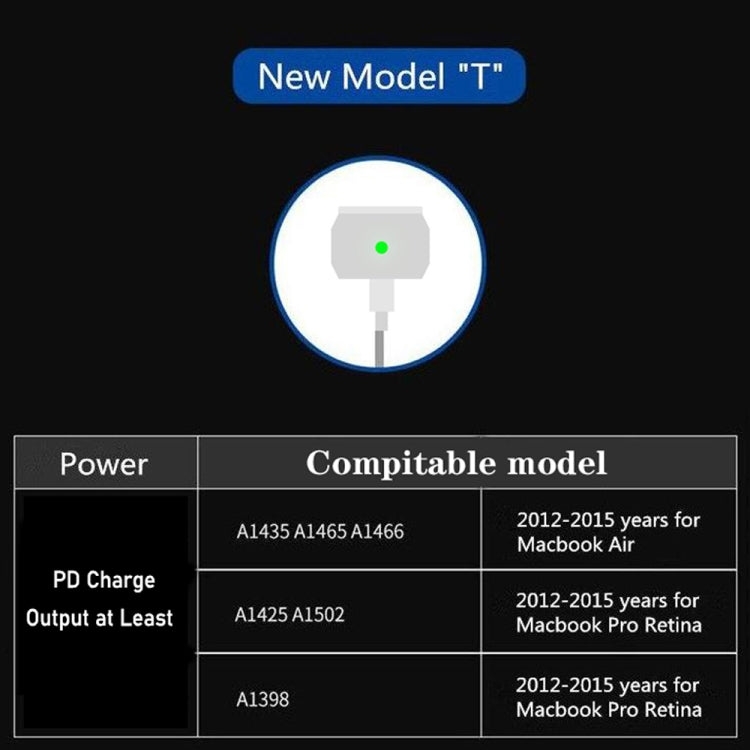 PD-65W USB-C / Tipo-C + QC3.0 Adattatore di ricarica per laptop USB + Cavo dati USB-C / Type-C da 1,8 m a MagSafe 2 / T, spina USA, MagSafe 2 / T Cable, US Plug