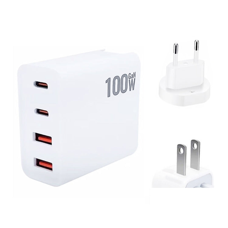 GaN 100W Dual USB + Dual USB-C/Type-C Caricabatterie multiporta per la serie Apple MacBook, US Plug, US / EU Plug, US / UK Plug, US / AU Plug, US / EU / UK Plug, US / EU / UK / AU Plug