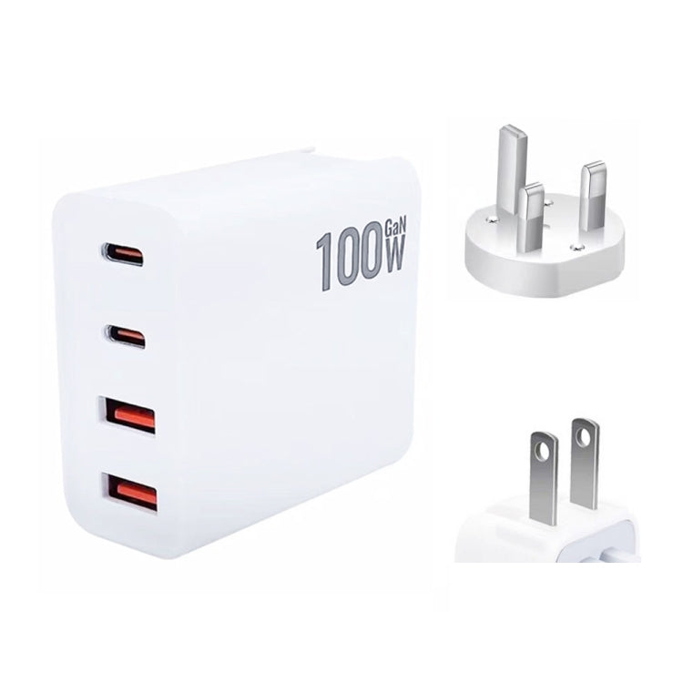 GaN 100W Dual USB + Dual USB-C/Type-C Caricabatterie multiporta per la serie Apple MacBook, US Plug, US / EU Plug, US / UK Plug, US / AU Plug, US / EU / UK Plug, US / EU / UK / AU Plug