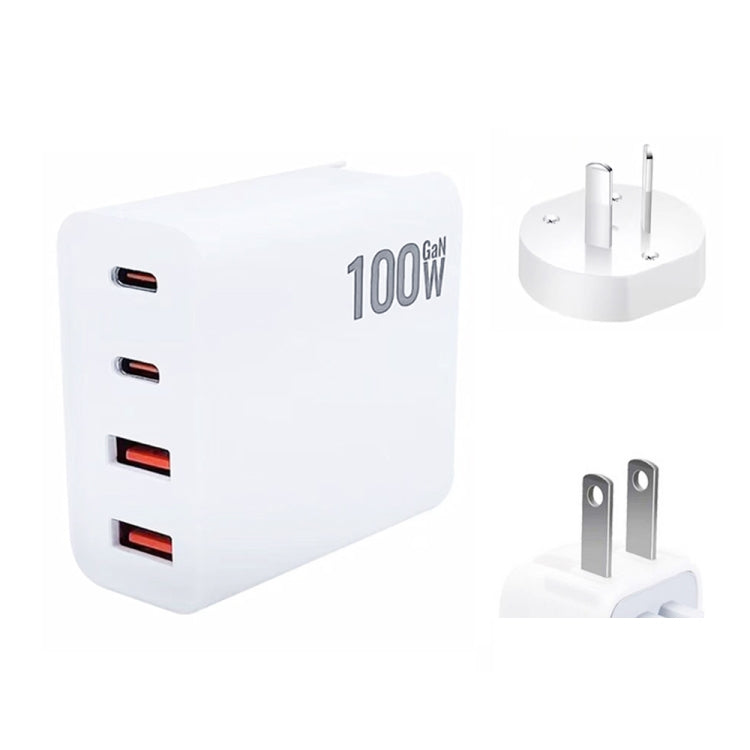 GaN 100W Dual USB + Dual USB-C/Type-C Caricabatterie multiporta per la serie Apple MacBook, US Plug, US / EU Plug, US / UK Plug, US / AU Plug, US / EU / UK Plug, US / EU / UK / AU Plug