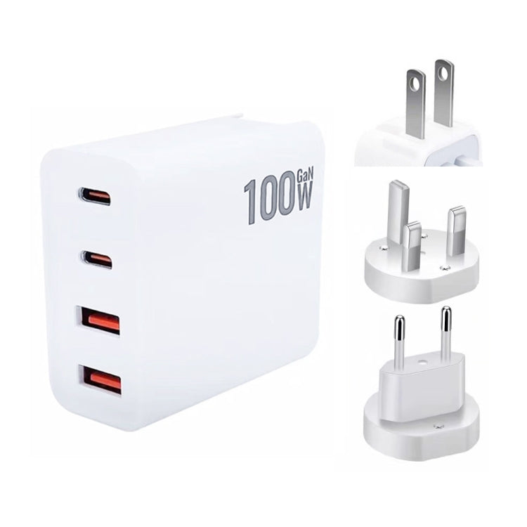 GaN 100W Dual USB + Dual USB-C/Type-C Caricabatterie multiporta per la serie Apple MacBook, US Plug, US / EU Plug, US / UK Plug, US / AU Plug, US / EU / UK Plug, US / EU / UK / AU Plug