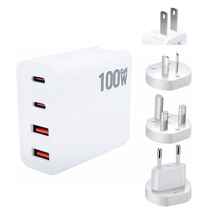 GaN 100W Dual USB + Dual USB-C/Type-C Caricabatterie multiporta per la serie Apple MacBook, US Plug, US / EU Plug, US / UK Plug, US / AU Plug, US / EU / UK Plug, US / EU / UK / AU Plug