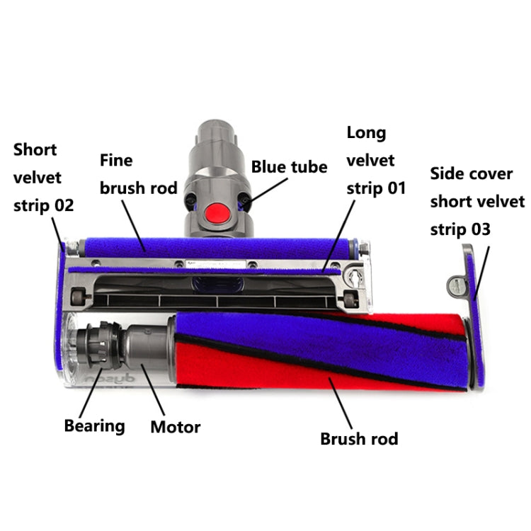 Parti della testa del rullo morbido dell'aspirapolvere, For Dyson V6-V11 Brush Bar, For Dyson V6-V11 Thin Brush Bar, For Dyson V6 V7 V8 20W Motor, For Dyson V10 V11 30W Motor, For Dyson V6-V11 Motor Bearing