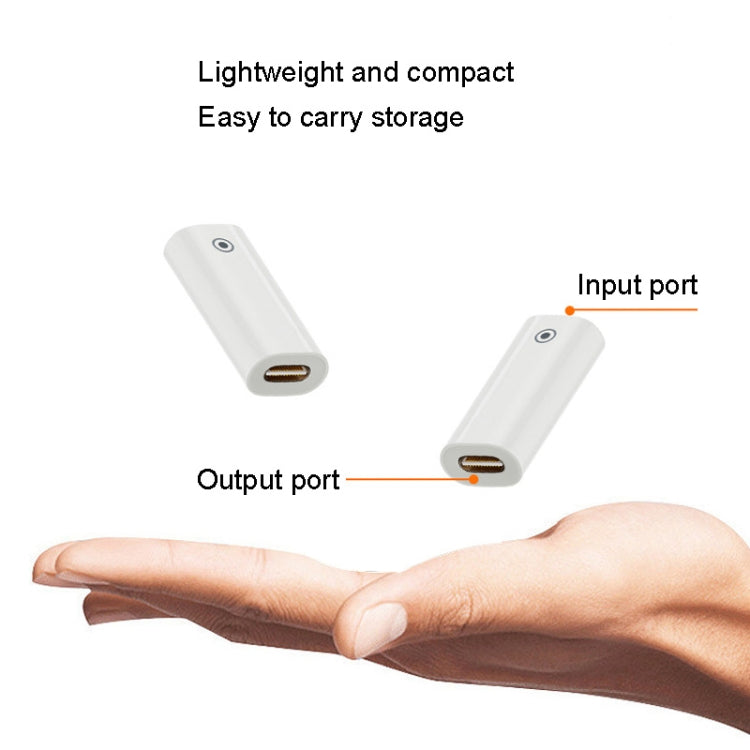 Per convertitore di ricarica stilo per adattatore di ricarica Apple Pencil 1/2, 8Pin Female To Type-C/USB-C Female, 8Pin Female To Female