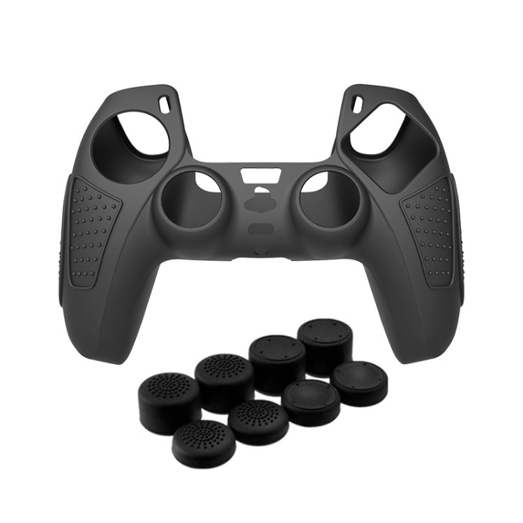 Per PS5 Gamepad Custodia protettiva in silicone Custodia morbida in silicone antiscivolo, White, Blue, Black, White+2 Hats, Blue+2 Hats, Black+2 Hats, White+8 Hats, Blue+8 Hats, Black+8 Hats