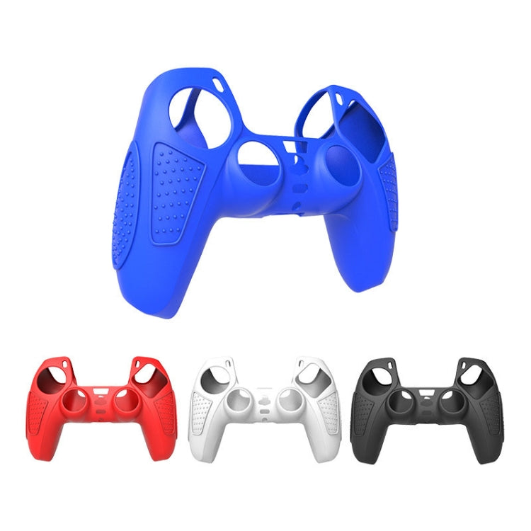Per PS5 Gamepad Custodia protettiva in silicone Custodia morbida in silicone antiscivolo, White, Blue, Black, White+2 Hats, Blue+2 Hats, Black+2 Hats, White+8 Hats, Blue+8 Hats, Black+8 Hats