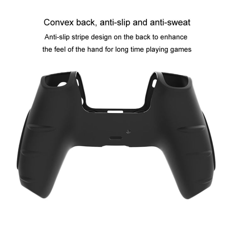 Per PS5 Gamepad Custodia protettiva in silicone Custodia morbida in silicone antiscivolo, White, Blue, Black, White+2 Hats, Blue+2 Hats, Black+2 Hats, White+8 Hats, Blue+8 Hats, Black+8 Hats