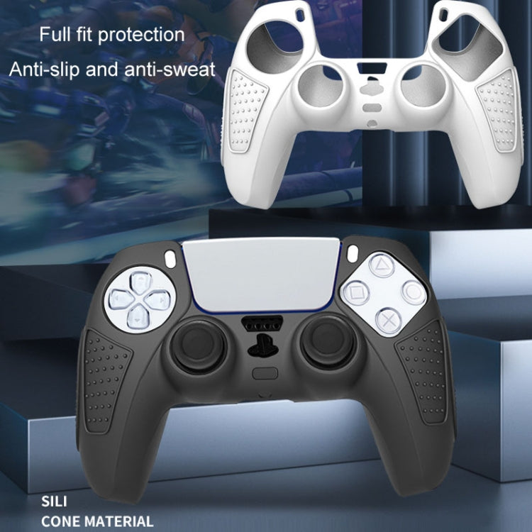 Per PS5 Gamepad Custodia protettiva in silicone Custodia morbida in silicone antiscivolo, White, Blue, Black, White+2 Hats, Blue+2 Hats, Black+2 Hats, White+8 Hats, Blue+8 Hats, Black+8 Hats