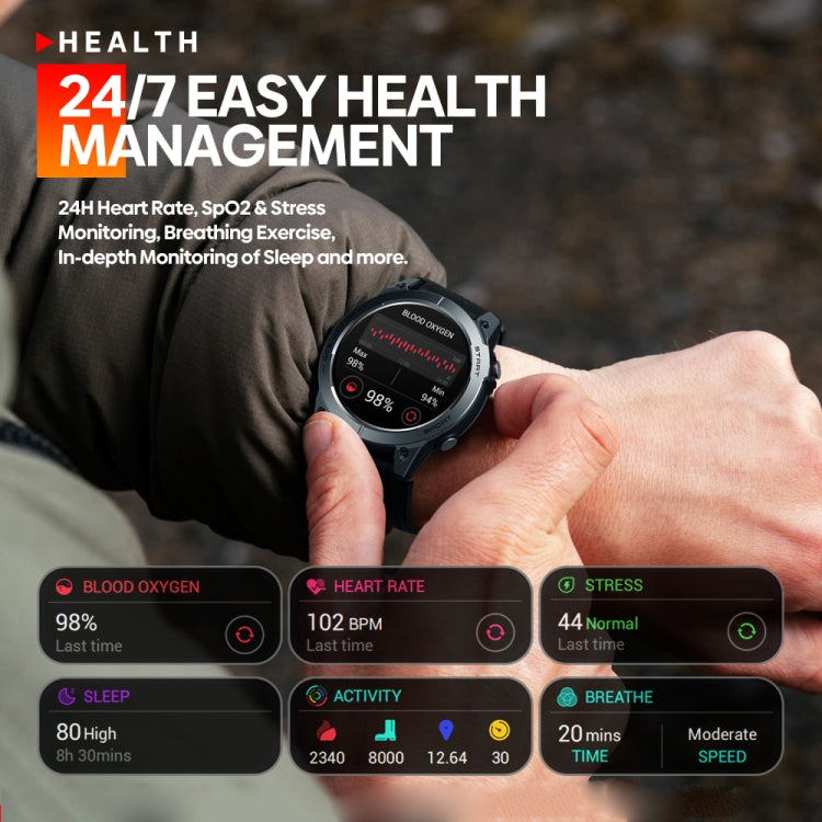 Zeblaze Stratos 3 Schermo AMOLED da 1,43 pollici IP68 Orologio intelligente impermeabile, supporto chiamata Bluetooth / GPS, Stratos 3