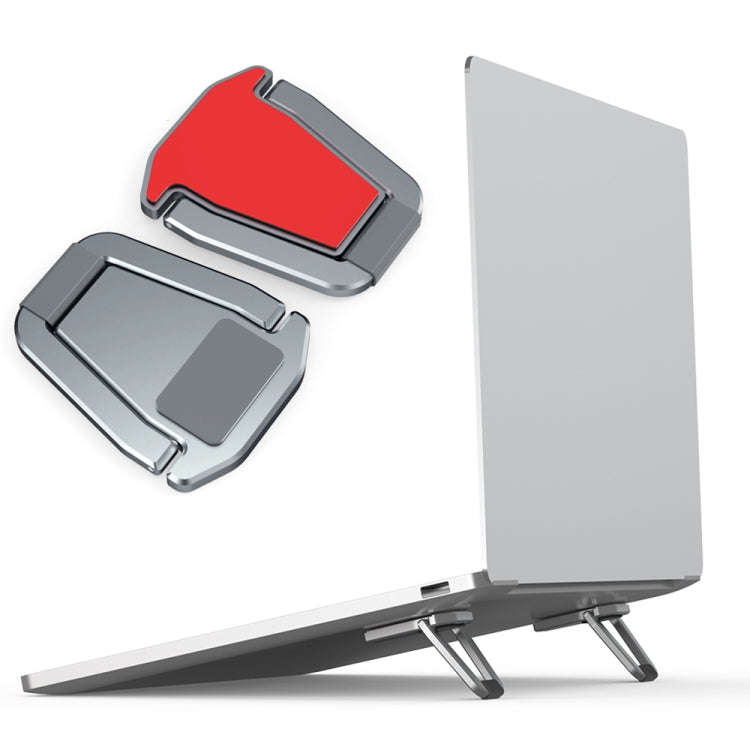 2 PZ R-JUST HZ07 Supporto pieghevole per laptop in lega di alluminio a forma di schermo adesivo universale, HZ07 Gray