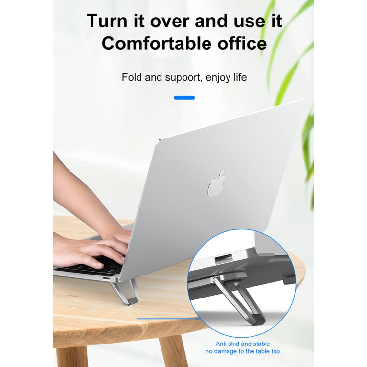 2 PZ R-JUST HZ07 Supporto pieghevole per laptop in lega di alluminio a forma di schermo adesivo universale, HZ07 Gray
