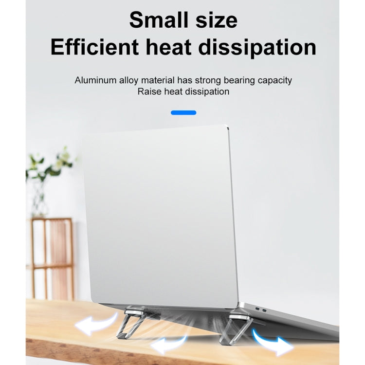 2 PZ R-JUST HZ07 Supporto pieghevole per laptop in lega di alluminio a forma di schermo adesivo universale, HZ07 Gray