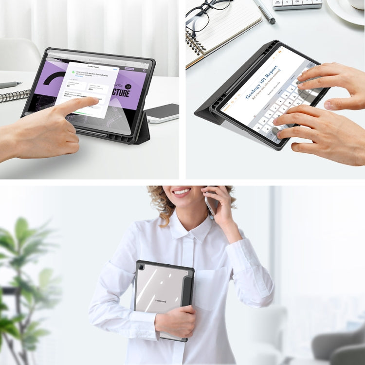 DUX DUCIS TOBY Series Antiskid PU Leather + PC + TPU Custodia a ribalta orizzontale con supporto e slot per penna e funzione Sleep / Wake-up, For Samsung Galaxy Tab S6 Lite