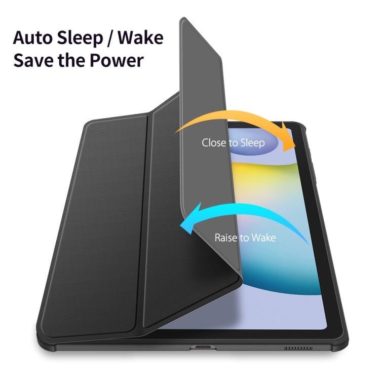 DUX DUCIS TOBY Series Antiskid PU Leather + PC + TPU Custodia a ribalta orizzontale con supporto e slot per penna e funzione Sleep / Wake-up, For Samsung Galaxy Tab S6 Lite