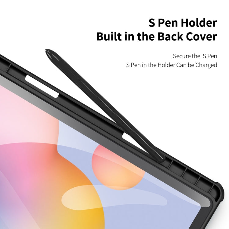 DUX DUCIS TOBY Series Antiskid PU Leather + PC + TPU Custodia a ribalta orizzontale con supporto e slot per penna e funzione Sleep / Wake-up, For Samsung Galaxy Tab S6 Lite