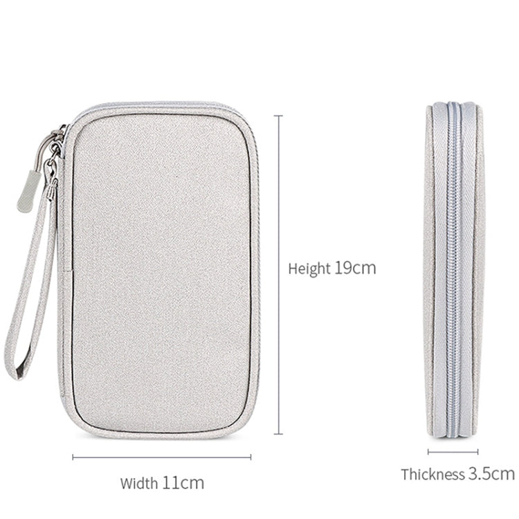 SM03 Borsa multifunzionale per accessori digitali con cordino, 19x11x3.5cm(Navy Blue), 19x11x3.5cm(Gray), 19x11x3.5cm(Pink), 19x11x3.5cm(Black)