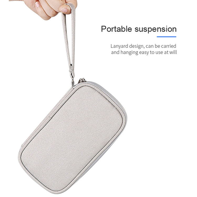 SM03 Borsa multifunzionale per accessori digitali con cordino, 19x11x3.5cm(Navy Blue), 19x11x3.5cm(Gray), 19x11x3.5cm(Pink), 19x11x3.5cm(Black)