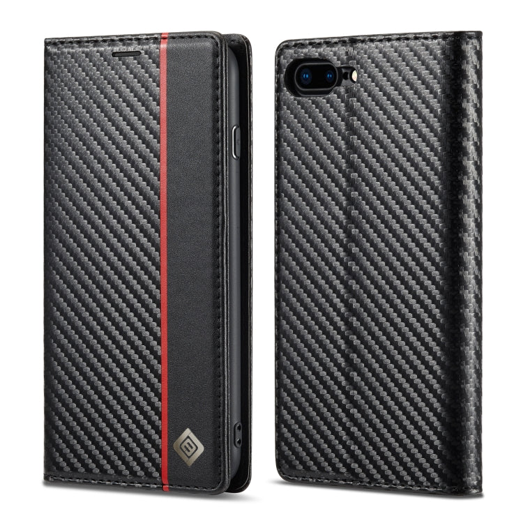 LC.IMEEKE Custodia in pelle a vibrazione orizzontale PU + TPU in fibra di carbonio con supporto, slot per schede e portafoglio, For iPhone 11, For iPhone 11 Pro, For iPhone 11 Pro Max, For iPhone 12 mini, For iPhone 12 / 12 Pro, For iPhone 12 Pro Max��...