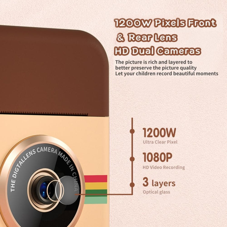Fotocamera digitale con stampa Polaroid per bambini con schermo IPS HD da 2,4 pollici, No Memory Card, 16G, 32G
