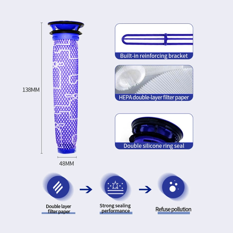 Prefiltro per filtro post-filtro per aspirapolvere da 2 pezzi, For Dyson V7 / V8 / V6