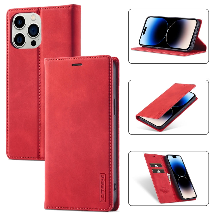 LC.IMEEKE Forte custodia per telefono in pelle magnetica con supporto, slot per schede e portafoglio, For iPhone 14 Pro Max, For iPhone 14 Pro, For iPhone 14 Plus, For iPhone 14