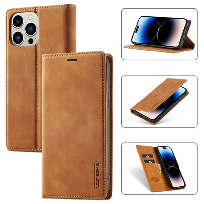LC.IMEEKE Forte custodia per telefono in pelle magnetica con supporto, slot per schede e portafoglio, For iPhone 14 Pro Max, For iPhone 14 Pro, For iPhone 14 Plus, For iPhone 14