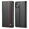 Custodia in pelle PU + TPU in fibra di carbonio LC.IMEEKE, For iPhone 14, For iPhone 14 Plus, For iPhone 14 Pro, For iPhone 14 Pro Max