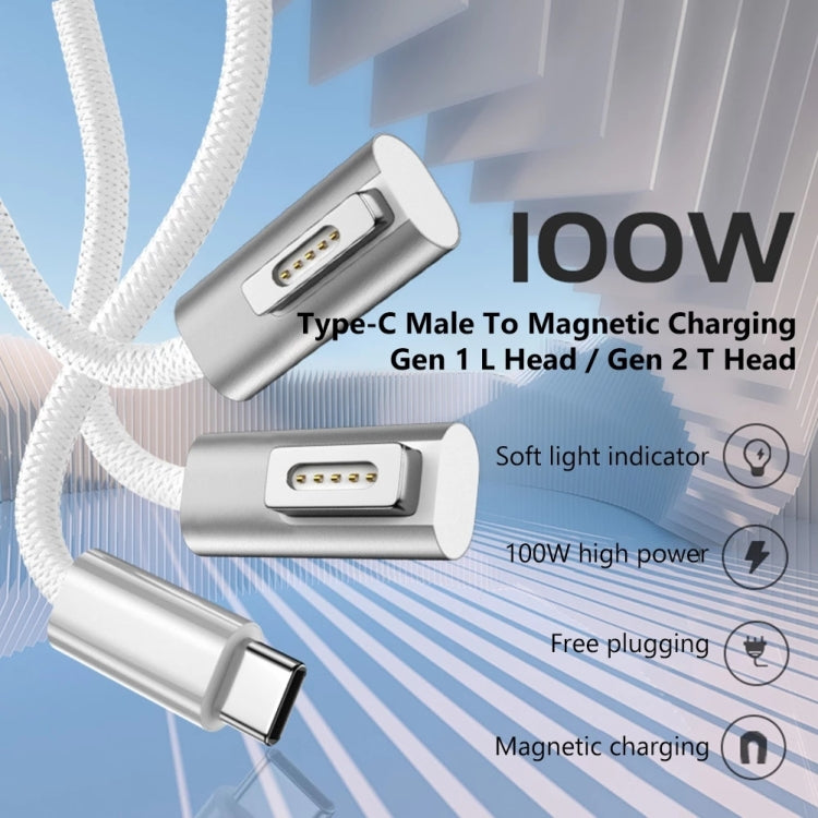 Cavo di ricarica da MagSafe 1 (a forma di L) a USB-C/Type-C PD da 100 W a 5 pin, lunghezza cavo: 1,8 m, MagSafe 1 (L-shaped)
