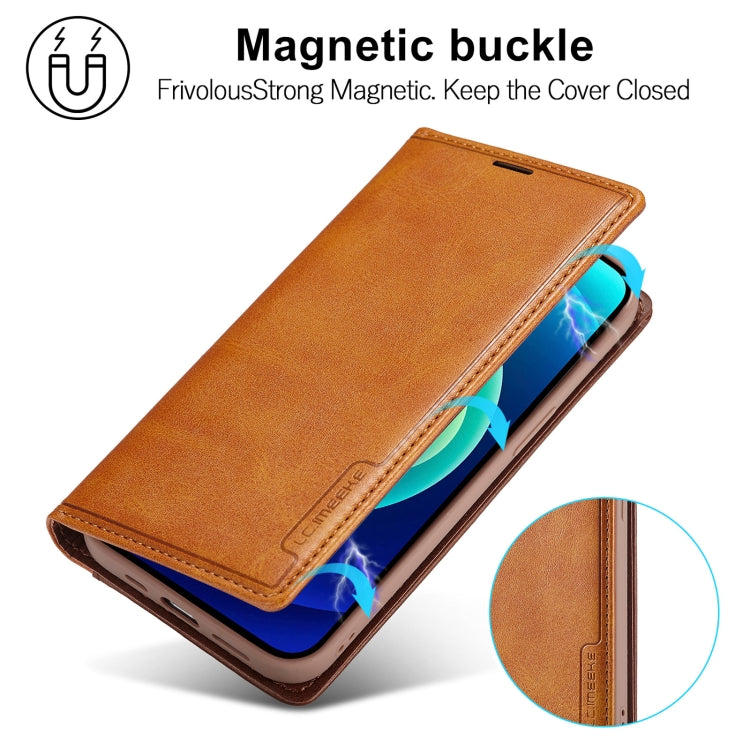 LC.IMEEKE LC-001 Custodia per telefono in pelle smerigliata abbinata al colore, For iPhone 14 Pro Max