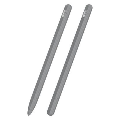 Custodia per stilo in silicone liquido a strisce 3 in 1 con due cappucci per le punte, For Apple Pencil 1, For Apple Pencil 2