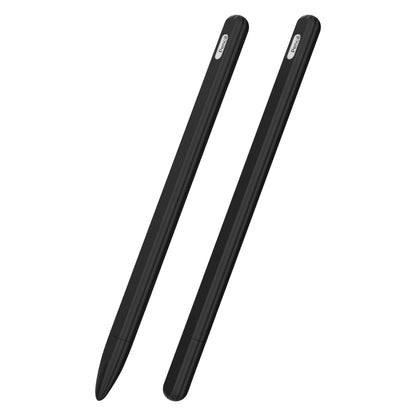 Custodia per stilo in silicone liquido a strisce 3 in 1 con due cappucci per le punte, For Apple Pencil 1, For Apple Pencil 2