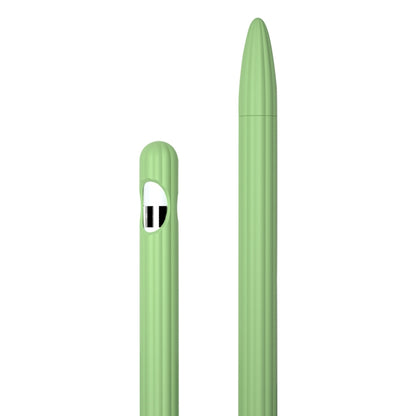 Custodia per stilo in silicone liquido a strisce 3 in 1 con due cappucci per le punte, For Apple Pencil 1, For Apple Pencil 2