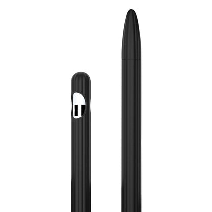 Custodia per stilo in silicone liquido a strisce 3 in 1 con due cappucci per le punte, For Apple Pencil 1, For Apple Pencil 2