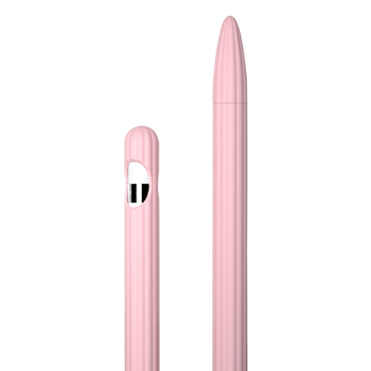 Custodia per stilo in silicone liquido a strisce 3 in 1 con due cappucci per le punte, For Apple Pencil 1, For Apple Pencil 2