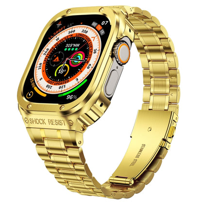 Custodia protettiva per orologio integrata in metallo, For Apple Watch Series 8&7 45mm, For Apple Watch Series SE 2&6&SE&5&4 44mm, For Apple Watch Ultra 49mm