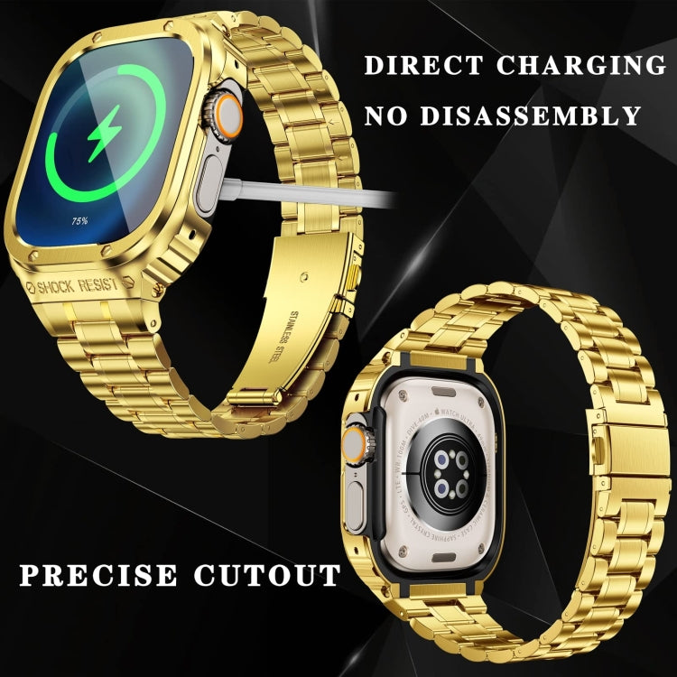 Custodia protettiva per orologio integrata in metallo, For Apple Watch Series SE 2025&6&SE&5&4 44mm, For Apple Watch Ultra 3 / 2 / 1 49mm, For Apple Watch Series 9 / 8 / 7 45mm