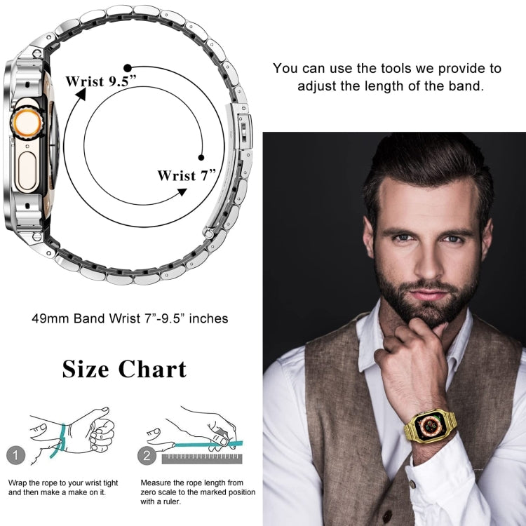 Custodia protettiva per orologio integrata in metallo, For Apple Watch Series SE 2025&6&SE&5&4 44mm, For Apple Watch Ultra 3 / 2 / 1 49mm, For Apple Watch Series 9 / 8 / 7 45mm