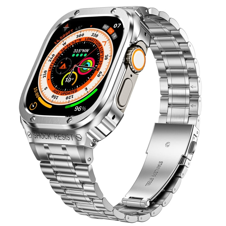 Custodia protettiva per orologio integrata in metallo, For Apple Watch Series SE 2025&6&SE&5&4 44mm, For Apple Watch Ultra 3 / 2 / 1 49mm, For Apple Watch Series 9 / 8 / 7 45mm