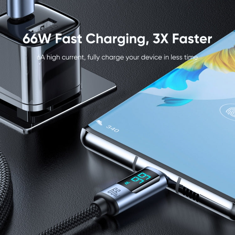 JOYROOM S-AC066A16 Cavo dati di ricarica rapida da USB a USB-C / Tipo-C con display digitale da 6 A, USB to Type-C