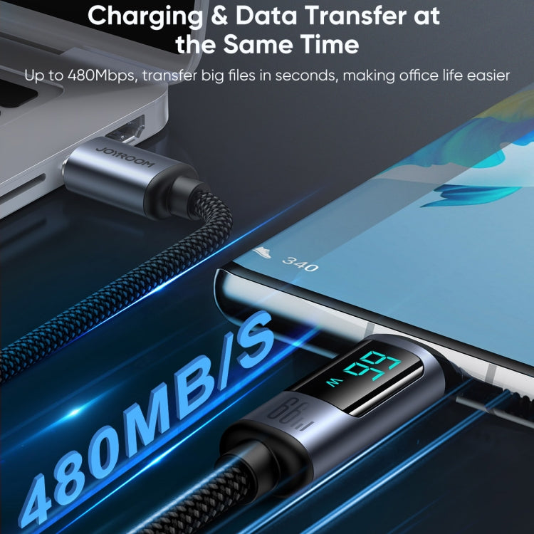 JOYROOM S-AC066A16 Cavo dati di ricarica rapida da USB a USB-C / Tipo-C con display digitale da 6 A, USB to Type-C