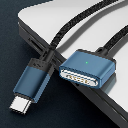 Cavo di ricarica magnetico da 140 W da tipo C a Magsafe 3, Silver, Blue