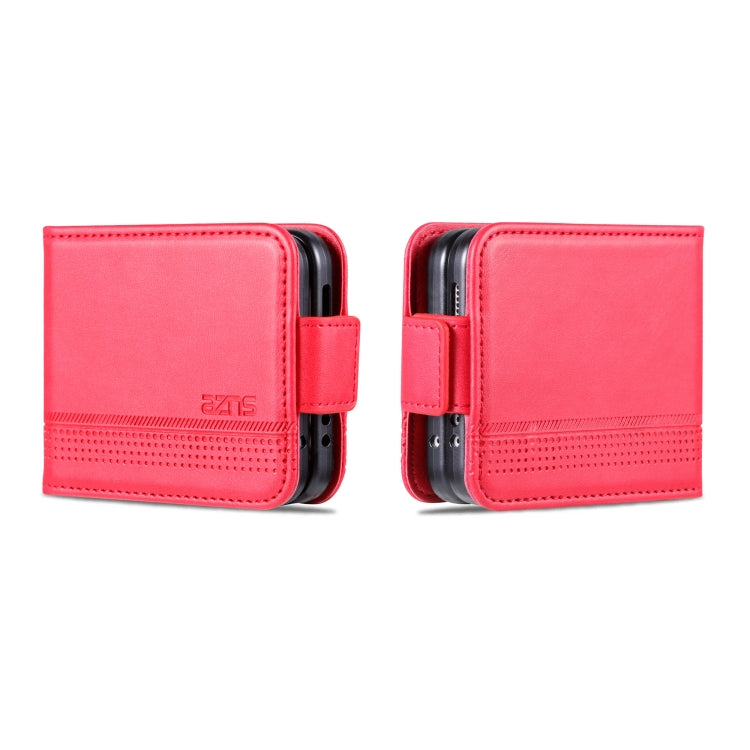 AZNS Custodia per telefono in pelle a conchiglia con struttura in vitello magnetico, For Samsung Galaxy Z Flip5 5G