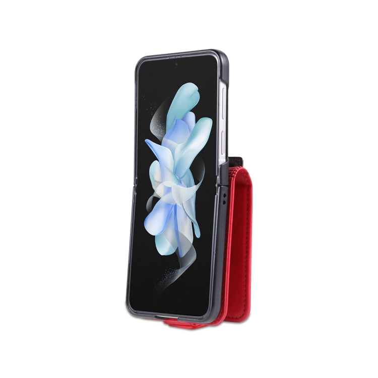 AZNS Custodia per telefono in pelle a conchiglia con struttura in vitello magnetico, For Samsung Galaxy Z Flip5 5G
