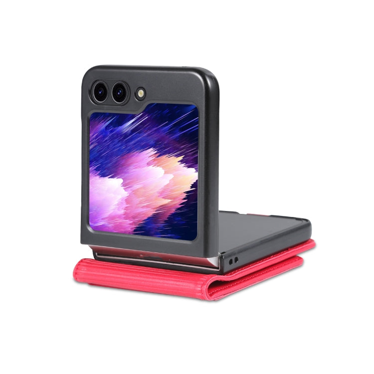 AZNS Custodia per telefono in pelle a conchiglia con struttura in vitello magnetico, For Samsung Galaxy Z Flip5 5G