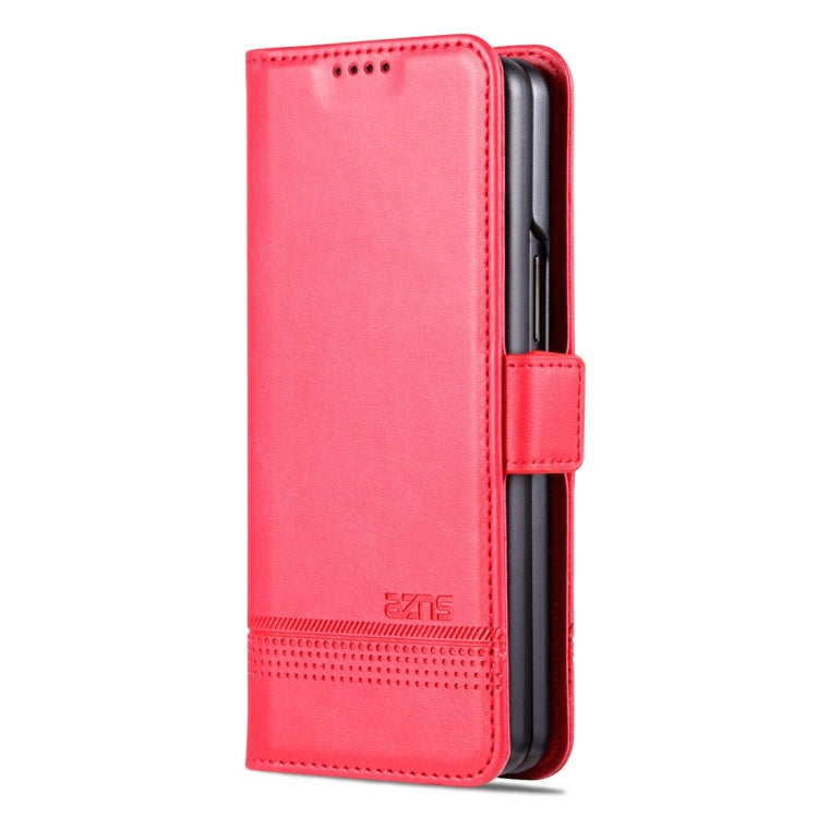 AZNS Custodia per telefono in pelle a conchiglia con struttura in vitello magnetico, For Samsung Galaxy Z Fold5 5G, For Samsung Galaxy Z Flip5 5G