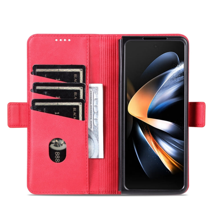 AZNS Custodia per telefono in pelle a conchiglia con struttura in vitello magnetico, For Samsung Galaxy Z Fold5 5G, For Samsung Galaxy Z Flip5 5G