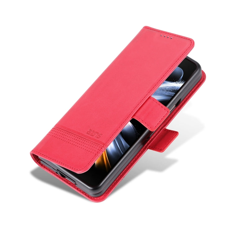 AZNS Custodia per telefono in pelle a conchiglia con struttura in vitello magnetico, For Samsung Galaxy Z Fold5 5G, For Samsung Galaxy Z Flip5 5G
