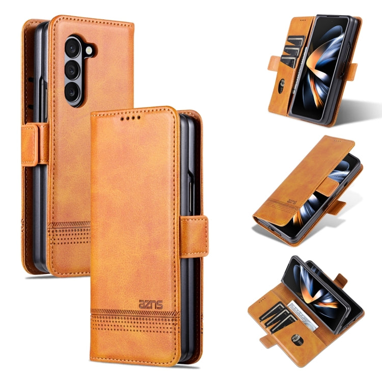 AZNS Custodia per telefono in pelle a conchiglia con struttura in vitello magnetico