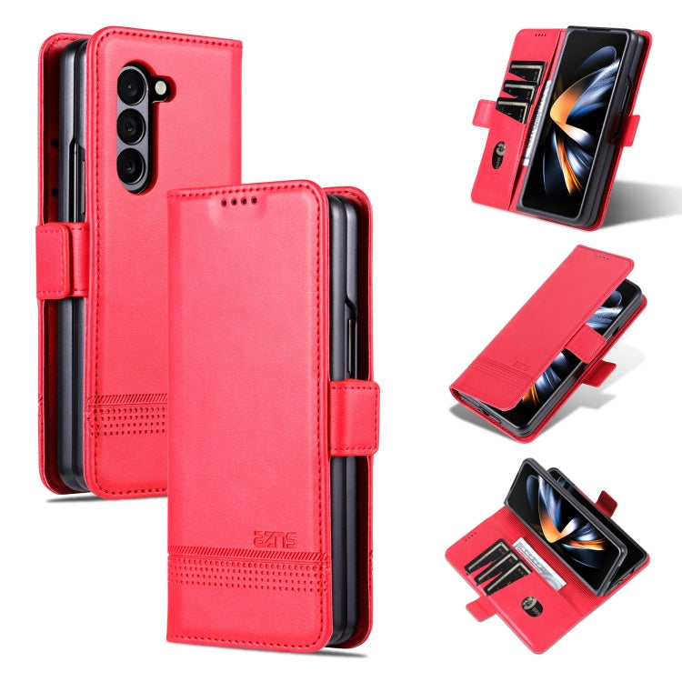 AZNS Custodia per telefono in pelle a conchiglia con struttura in vitello magnetico, For Samsung Galaxy Z Flip7 5G, For Samsung Galaxy Z Fold6 5G, For Samsung Galaxy Z Fold5 5G, For Samsung Galaxy Z Flip5 5G