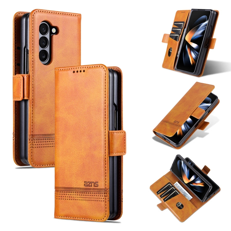 AZNS Custodia per telefono in pelle a conchiglia con struttura in vitello magnetico